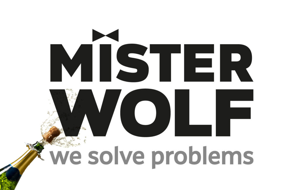 Dit is het logo van Mister Wolf